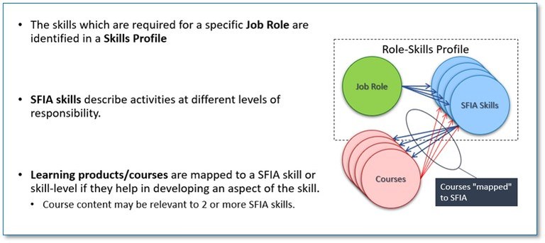 Mapping learning to SFIA skills and or roles