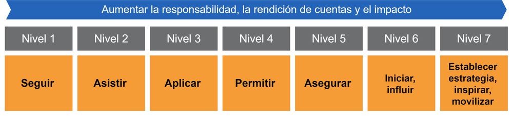 Diagram of horizontal view of levels of responsibility