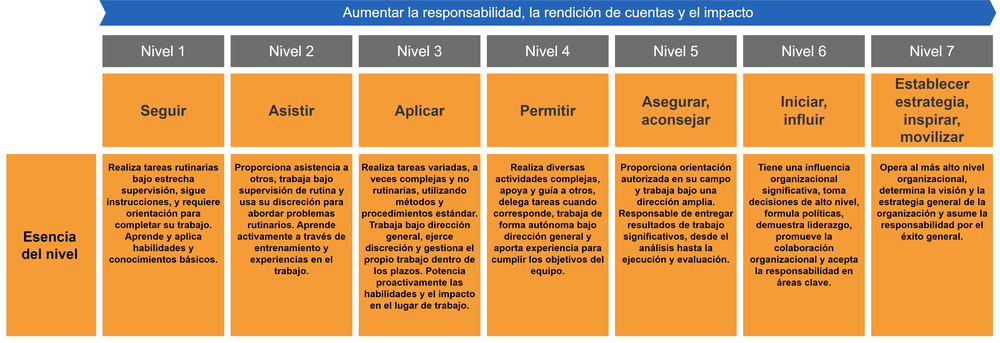 Diagram of essence statements for levels of responsibility