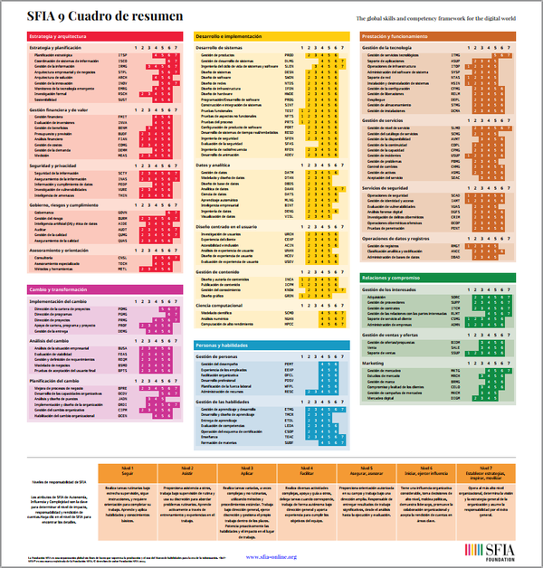 Image of the SFIA 9 summary chart