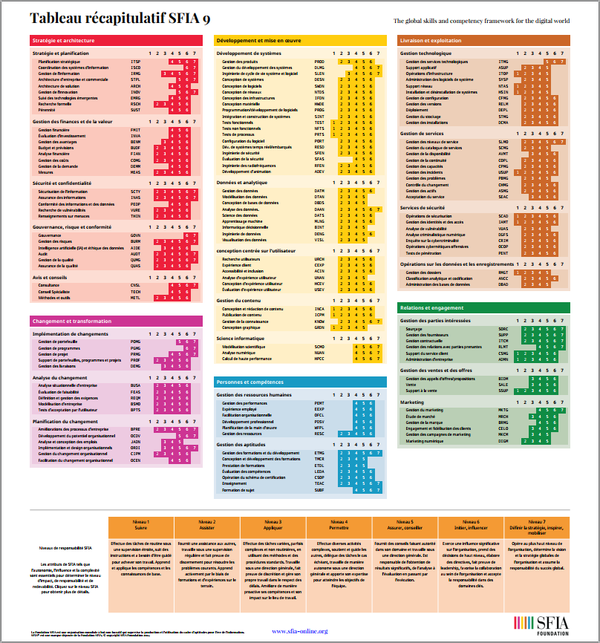 Image of the SFIA 9 summary chart