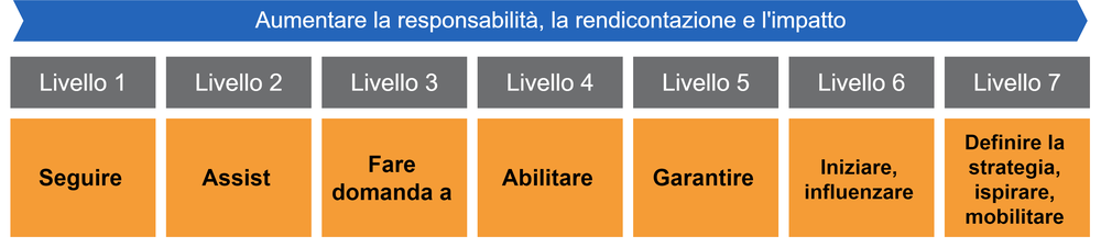 Diagram of horizontal view of levels of responsibility