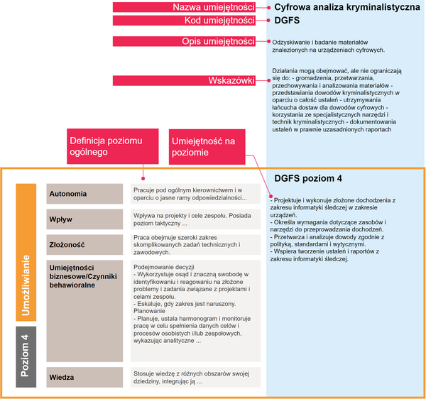 Diagram of SFIA skill example Digital forensics