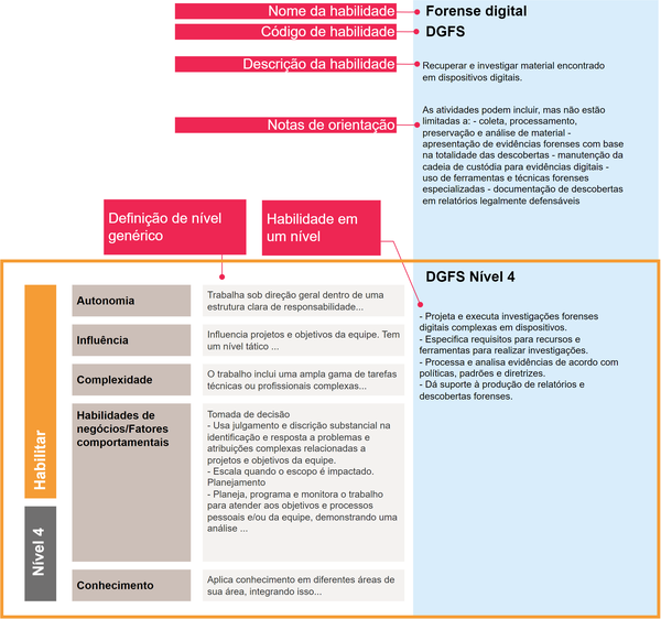 Diagram of SFIA skill example Digital forensics