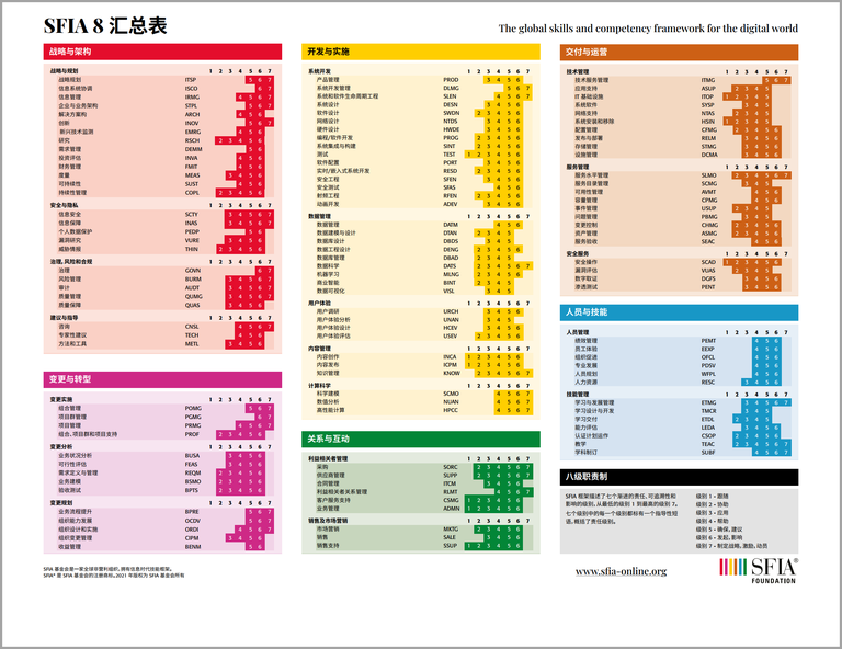 SFIA 8 summary chart